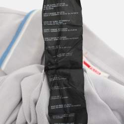 Pre Owned Prada Grey Cotton Pique Polo T-Shirt L