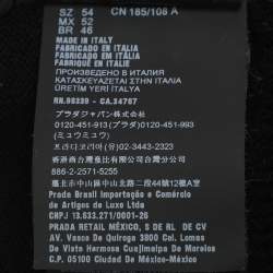 Prada Black Re-Nylon and Virgin Wool Zip Jacket XXL