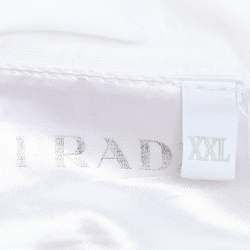 Prada White Cotton Prada Acronym T-shirt XXL