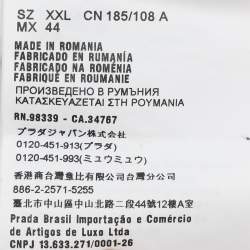 Prada White Cotton Prada Acronym T-shirt XXL