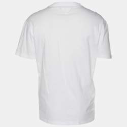 Prada White Cotton Prada Acronym T-shirt XXL