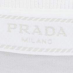 Prada White Cotton Prada Acronym T-shirt XXL