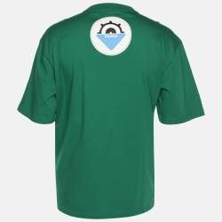 Prada Green Cotton Patch Detail T-Shirt XL