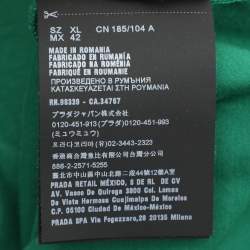 Prada Green Cotton Patch Detail T-Shirt XL