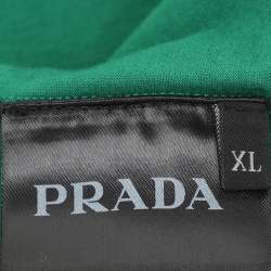 Prada Green Cotton Patch Detail T-Shirt XL