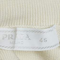 Prada Off-White Cashmere Turtle Neck Long Sleeve Sweater S