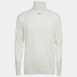 Prada Off-White Cashmere Turtle Neck Long Sleeve Sweater S