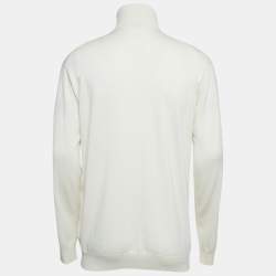 Prada Off-White Cashmere Turtle Neck Long Sleeve Sweater S