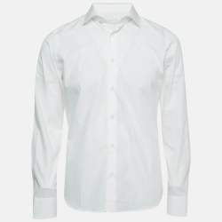 Prada White Cotton Long Sleeve Shirt M