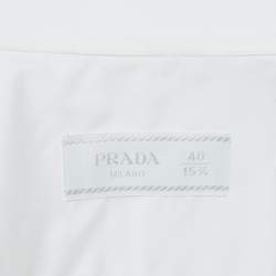 Prada White Cotton Long Sleeve Shirt M