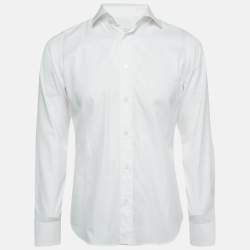 Prada White Cotton Long Sleeve Shirt M