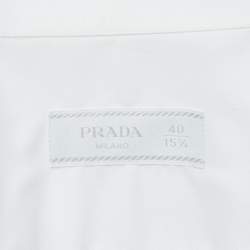 Prada White Cotton Long Sleeve Shirt M