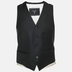 Prada Black Wool and Satin Vest M