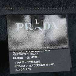 Prada Blue Terry Cotton Logo Detail Bowling Shirt L