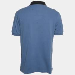Pre Owned Prada Blue Cotton Pique Polo T-Shirt XL