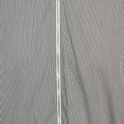 Pre Owned Prada Black/White Striped Cotton Zip-Up Shirt S