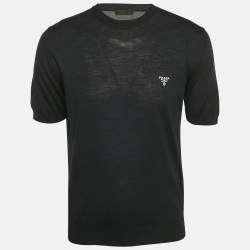 Prada Navy Blue Wool Crewneck T-Shirt L