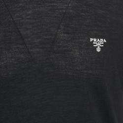 Prada Navy Blue Wool Crewneck T-Shirt L