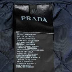 Prada Navy Blue Nylon Quilted Zip Up Jacket XL