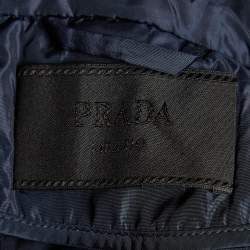 Prada Navy Blue Nylon Quilted Zip Up Jacket XL