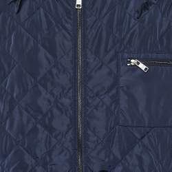 Prada Navy Blue Nylon Quilted Zip Up Jacket XL