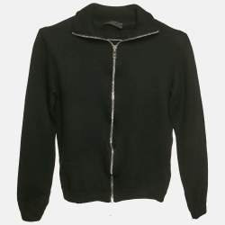 Prada Black Wool Zip-Up Jacket M