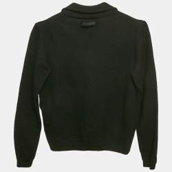 Prada Black Wool Zip-Up Jacket M