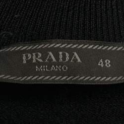 Prada Black Wool Zip-Up Jacket M