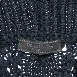 Prada Navy Blue Wool Knit Buttoned Cardigan XL