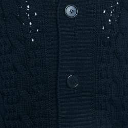 Prada Navy Blue Wool Knit Buttoned Cardigan XL