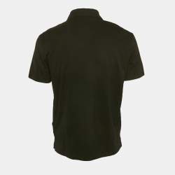 Prada Black Logo Embroidered Cotton Polo T-Shirt XL