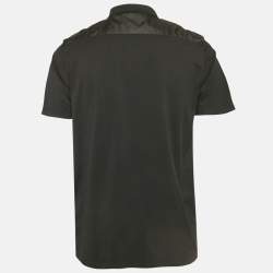Pre Owned Prada Black Cotton Pocket Detail Polo T-Shirt XL