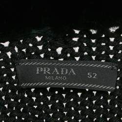 Prada Black Wool Dyed Nutria Fur Trimmed Cardigan XL