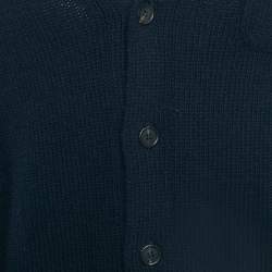 Pre Owned Prada Navy Blue Wool Knit Cardigan XL