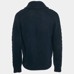Pre Owned Prada Navy Blue Wool Knit Cardigan XL