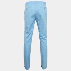 Prada Blue Cotton Regular Fit Trousers M