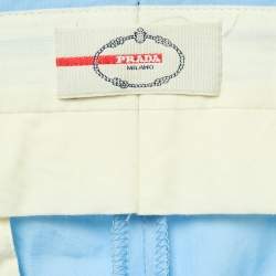 Prada Blue Cotton Regular Fit Trousers M