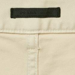 Prada Beige Cotton Drill Regular Fit Trousers M