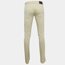 Prada Beige Cotton Drill Regular Fit Trousers M