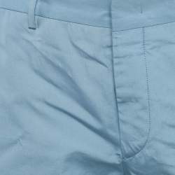 Prada Light Blue Cotton Regular Fit Trousers M