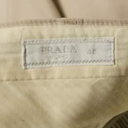 Prada Beige Cotton Regular Fit Trousers M