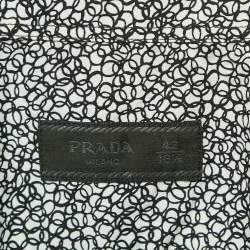 Prada White/Black Printed Cotton Long Sleeve Shirt XL