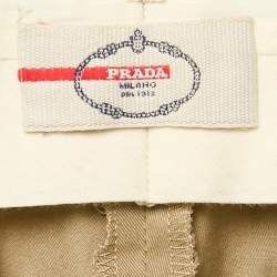 Prada Beige Gabardine Regular Fit Trousers M