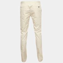 Prada Beige Cotton Regular Fit Trousers M