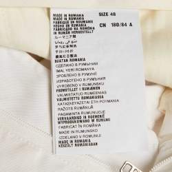 Prada Off White Cotton Regular Fit Trousers M