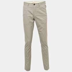 Prada Grey Cotton Regular Fit Trousers M