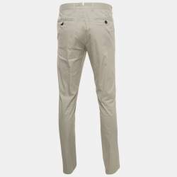 Prada Grey Cotton Regular Fit Trousers M