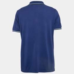 Prada Blue Cotton Knit Polo T-Shirt XL