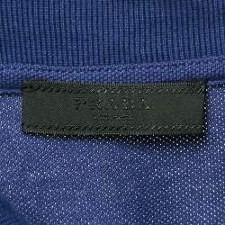 Prada Blue Cotton Knit Polo T-Shirt XL