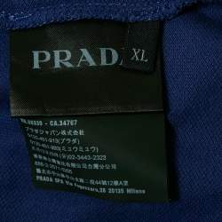 Prada Blue Cotton Knit Polo T-Shirt XL